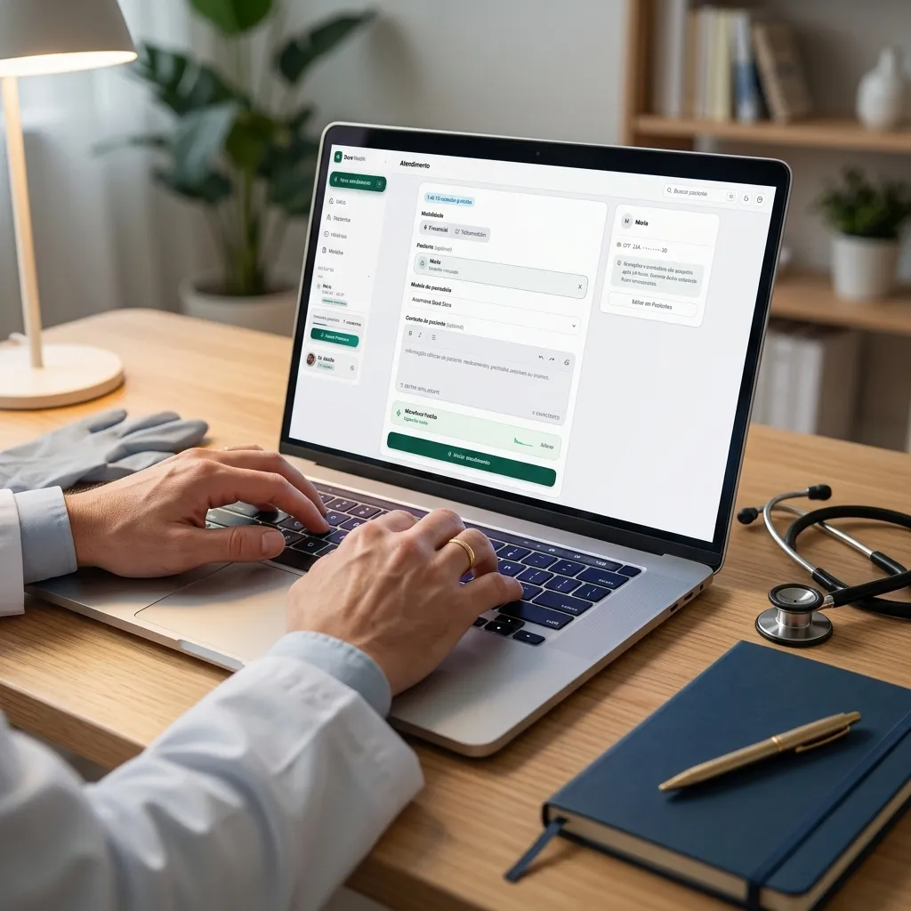 Prontuário estruturado e documentos médicos prontos em segundos